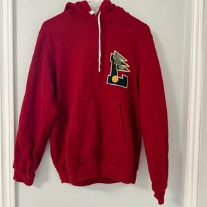 Lacoste Red Sweatshirt Hoodie with Logo